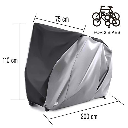 Alfheim Fietshoes voor 2 fietsen - 210D Oxford Zwaar uitgevoerd Buitenshuis - Waterbestendig Ademend Fietshoezen met 2… - Image 4