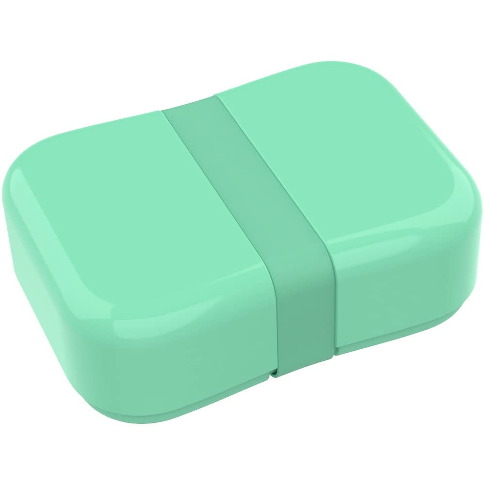 Lunch Buddies Basic Lunch Box with Pastel Green Rubber