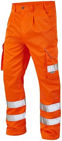 Hi VIS Cargo High Visibility Bideford Polycotton Work Trouser In Orange and Yellow 28"-56" (28" Regular, Orange- CT01-O)
