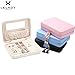 JL LELADY JEWELRY Small Jewelry Box Organizer Travel Jewelry Case Portable Faux Leather Jewelry Boxes Storage Case with Mirror for Women Girls (White)