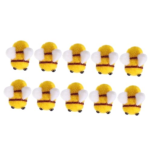 TINEASUR 30pcs Wool Felt Bee Balls for DIY Crafts and Bee Costume Accessories Animals for Party Decorations Handmade Gift Embellishments