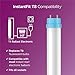 Philips LED InstantFit 4-Foot T8 Tube Light Bulb 2100-Lumen, 5000-Kelvin, 17-Watt (32-Watt Equivalent), Medium Bi-Pin G13 Base, Daylight, 10-Pack