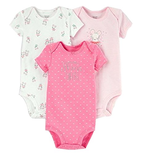 Baby Girl Set of 3 Bodysuits - Ballerina Mouse - Sparkle, Shine, Twirl - Just One You Carters - Size 3 Months