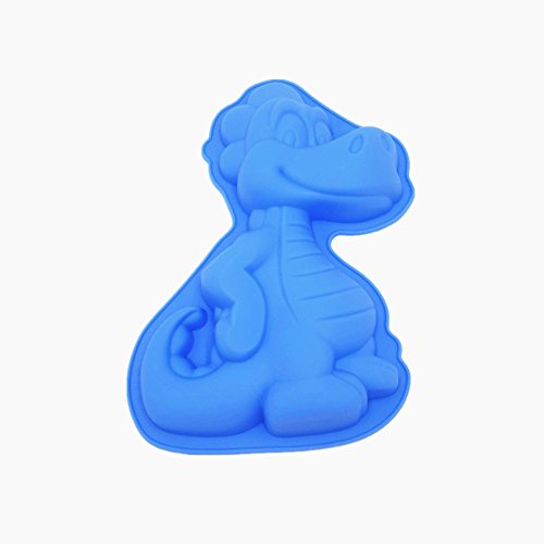 Dinosaur Shaped Small Birthday Cake Mold | Novelty Silicone Cake Pan for Kids | Premium Food-grade Silicone Baking Mold Tray | 9.45 x 1.57 x 6.69 Inches