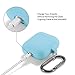 Camyse Airpods Case, Airpod Silicone Skin Cases Cover, Full Protective Durable Shockproof Drop Proof with Keychain Compatible with Apple Airpods 2 & 1 Charging Case,Airpods Accesssories (Sky Blue)