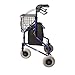 DMI Folding Rollator Walker with Swiveling Front Wheels, FSA HSA Eligible, 3 Wheel, Aluminum Light-Weight, Detachable Storage Tray, Royal Blue