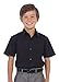 Gioberti Boy's Short Sleeve Solid Dress Shirt, Black, 16