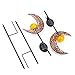 YUNLIGHTS Garden Solar Lights Pathway Outdoor Moon Crackle Glass Globe Stake Metal Lights,Waterproof Warm White LED for Lawn,Patio or Courtyard
