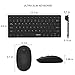 Wireless keyboard and Mouse, Jelly Comb 2.4G Slim Compact Small Keyboard and Mouse Combo for Windows, Laptop, PC, Notebook (Black)