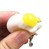 Transer Egg Hand Wrist Exercise Stress Relief Squeeze Relieve Fun Pendant Decor Gift Squeeze Toy (White)