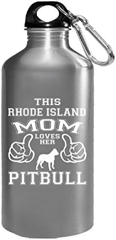This Rhode Island Mom Loves Her Pitbull Dog - Water Bottle