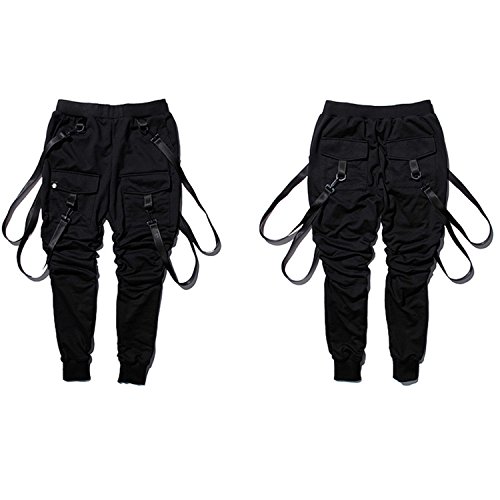 Catwomanfun New Dry Men's Pants Pocket Full Length Men Hiphop Pants Plus Size Trousers Men Belt Women Streetwear