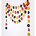MOWO Glitter Paper Garland Circle Dots Hanging Decor,2.5'' in Diameter,10-feet(Gold Glitter/red/Black,2pc)