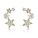 CIShop Star CZ Simulated Diamond Stud Earrings Ear Wire Ear Cuff Earring 1Pair (hypoallergic)