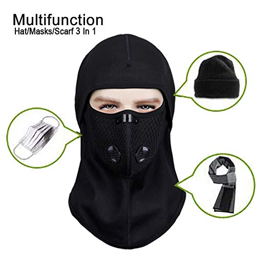 Balaclava-Dustproof & Windproof Masks - for Winter Motorcycle, Ski, Snowboard (Black+Gray)