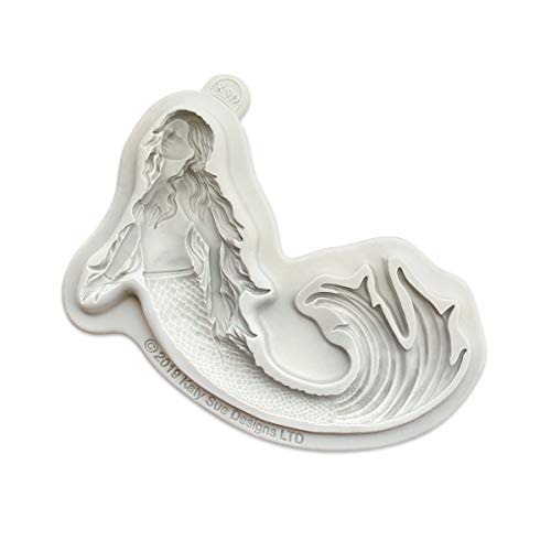 Katy Sue Swimming Mermaid Silicone Mold for Cake Decorating, Crafts, Cupcakes, Sugarcraft, Cookies, Candies, Cards and Clay, Food Safe Approved, Made in The UK
