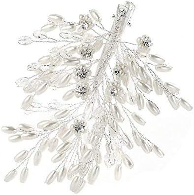 LIANGZHILIAN Bridal Hair Clip Pearl Bridal Headpiece Wedding Hair Accessories for Brides and Bridesmaids Hair Updos
