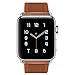 Compatible with Apple Watch Band, COVERY 38mm 40mm Watch Band Genuine Leather Strap Stainless Metal Buckle Compatible Apple Watch Series 4(40mm),Series 3, 2, 1, (38mm) Sport & Edition- Brown