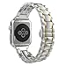 For Apple Watch Band,DDLBiz 38mm Stainless Steel Strap Wrist Band Replacement w/ Metal Clasp for Apple Watch All Models 38mm (Gold)