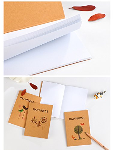 Ipienlee Kraft Paper Mini Notepad Blank Pages Small Notebook Diary Journal Pack of 8
