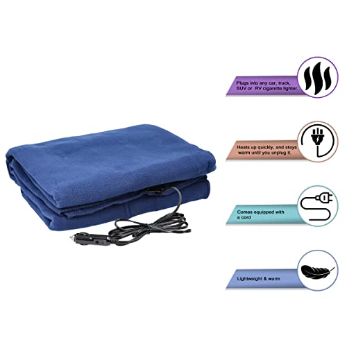 Heated Car Blanket 12Volt Electric Blanket for Car, Truck, SUV, or RV Portable Heated Throw