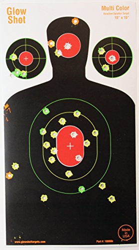 50 Pack 18" x 10" Silhouette Splatter Target - Multi-Color -GlowShot Targets - See Your Hits Instantly (100 Pack (New Style))