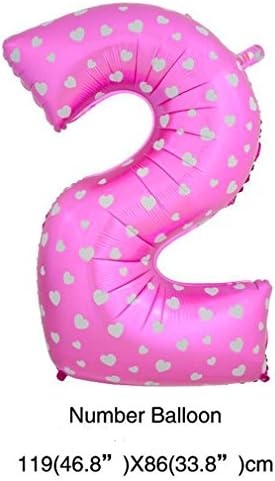 40" Number 2 Party Pink Number Balloons 42 Inch Giant Jumbo Helium Foil Mylar Balloons - Pink Thilo