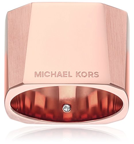Michael Kors Rose Gold Urban Rush Banded Wide Ring Size