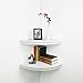 HAO Floating Corner Shelves Invisible Wall Mounted Radial Shape Corner Shelf for Wall Perfect for Bathroom Bedroom Living Room Kitchen Office 17 Inch Set of 2 White