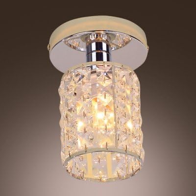 fei Burnished Silver Finish with Sparkling Crystals Make Semi-flushmount Ceiling Light Luxurious Accent