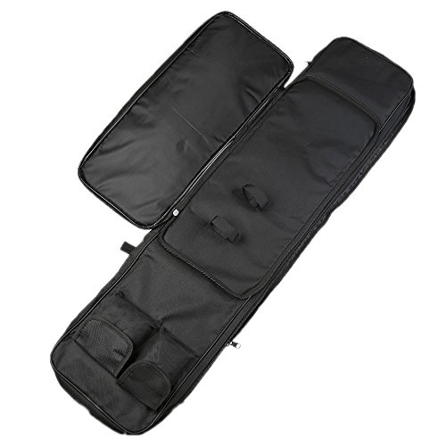 Luvodi Tactical Rifle Soft Case Padded with Backpack Straps 3 Pouch, 2 Zipper Pocket, 1 Short Gun Pistol Storage Holder 48 inch Military Survival Trekking Hiking Fishing Rod Bag - Thumbnail 7