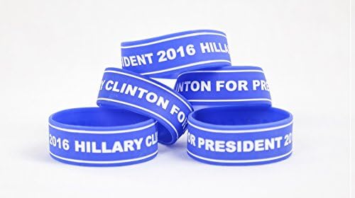 DEMOCRAT FASHION (TM) HILLARY CLINTON FOR PRESIDENT 2016 - Democrat Bracelet Wristband for Liberal Men and Women [5 PACK]