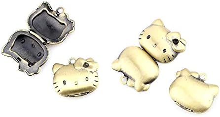 Qty 50 Pieces B43566 Hello Kitty Photo Box Ancient Antique Bronze Jewelry Making Charms Findings Bulk Retro Accessoires Lots Vintage for Bracelet Necklace