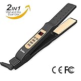 Hair Straightener Flat Iron Ceramic Instant Heat Up Auto Shut-off Temperature Adjustable Anti-Static Digital LCD Display Dual Voltage Safety Lock for Salon, Home, travel