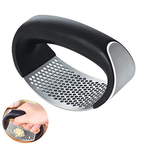 Garlic Press Rocker Stainless Steel Garlic Ginger Crusher Squeezer with Ergonomic Handle for Kitchen, Easy to Clean,Dishwasher safe
