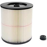 17816 9-17816 Red Stripe Vacuum Cartridge Filter Compatible Craftsman Shop Vac Wet/Dry Vacuum Models 5, 6, 8, 12, and 16 32 Gal. Vacuums produced since 1988 8.5 Inches- White/Red