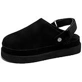 Womens Clog Platform Mules Clogs with Back Strap Women Suede Slipper Fall Shoes