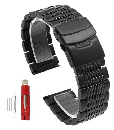 Solid Stainless Steel Straps Diving Mesh Watch Band Deployment Buckle Brushed Polished Business 18 20 22 24mm Bracelet