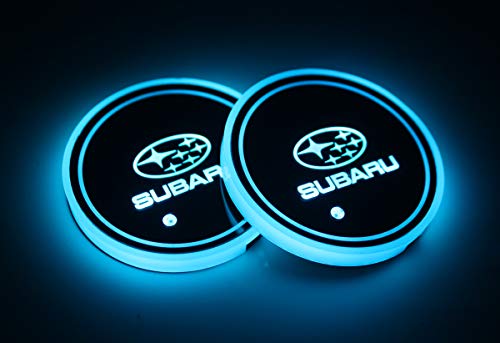 2pcs LED Car Cup Holder Lights for Subaru, 7 Colors Changing USB Charging Mat Luminescent Cup Pad, LED Interior Atmosphere Lamp - Thumbnail 7