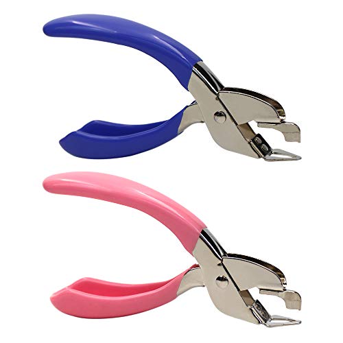 Staple removers Staple Pull Office Staple Removal Tool Hand-held Comfort and Energy Saving, no Damage to Paper for Office(Pink and Blue)