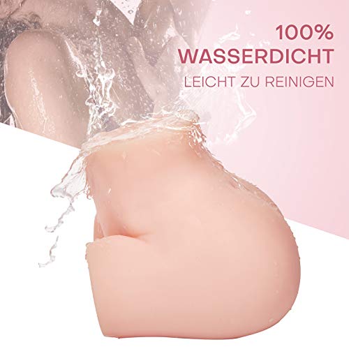 Realistischer Masturbator Pussy mit superechten Schamlippen Taschenmuschi Sexpuppe für männer mit 3D Vagina und Anal Sexspielzeug für Männer Erotik TPE Material 1,9KG Moruioy