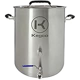 Kegco 6 Gallon Brew Kettle with Plug &amp; 2-Piece Ball Valve