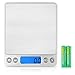 SHINE HAI Digital Kitchen Scale, Stainless Steel High-Precision Pocket Food Scale, 0.1g - 3000g Multifunctional Pro Scale with Back-Lit LCD Display, Tare, PCS Features, Silvery (Batteries Included)