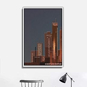 Framed Canvas Wall Art for Living Room, Bedroom Abstract City Theme Canvas Prints for Home Decoration Ready to Hang - 16x24 inches