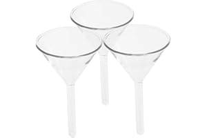 CATIEBYE 3pcs 60mm Wide Mouth Glass Laboratory Filling Funnels, Scientific Glass Filter Funnels for Lab