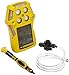 BW Technologies QT-XWHM-A-Y-NA GasAlertQuattro 4-Gas Detector with Alkaline Battery, Combustible, O2, H2S and CO, Yellow
