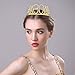 Frcolor 30th Birthday Tiara Crystal Rhinestone Women Crown with Combs (Gold)