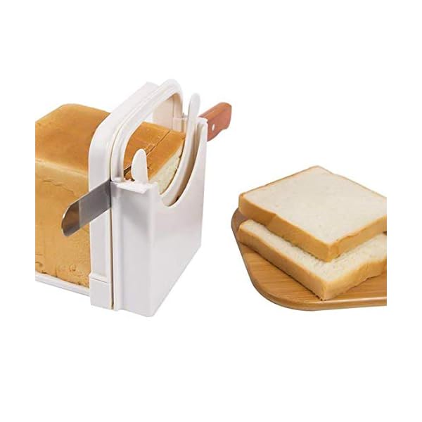Bread Slicer, Foldable Bread Toast Slicer Bagel Loaf Bread Maker for Homemade Sandwich Bread Bagel, Quick and Safe for…