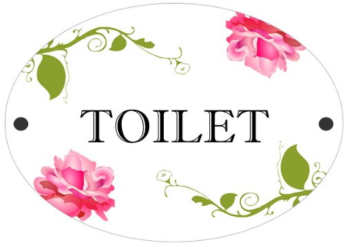 Shabby Chic Toilet Door Plaque Sign (Toilet)