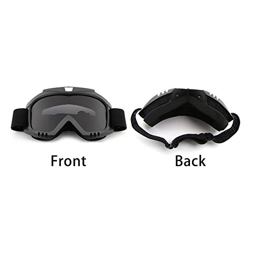 Baynne Detachable Motorcycle Helmet Anti-UV Goggles Shield Windproof Riding Face Mask(Color:Black)
